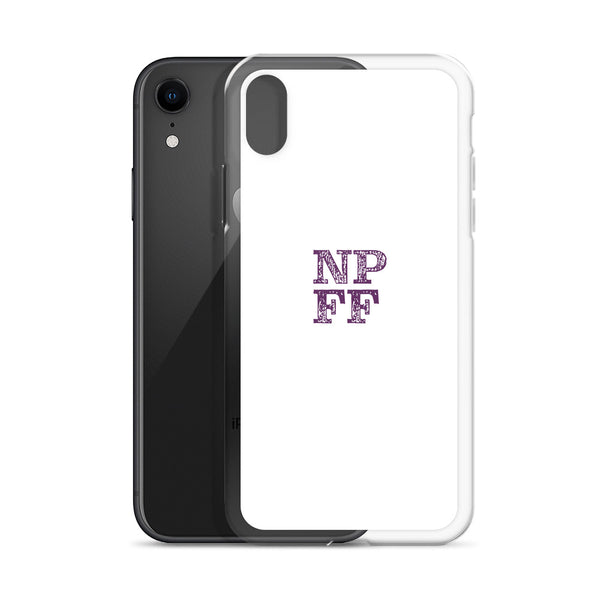 White iPhone Case with purple NPFF logo