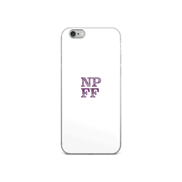 White iPhone Case with purple NPFF logo