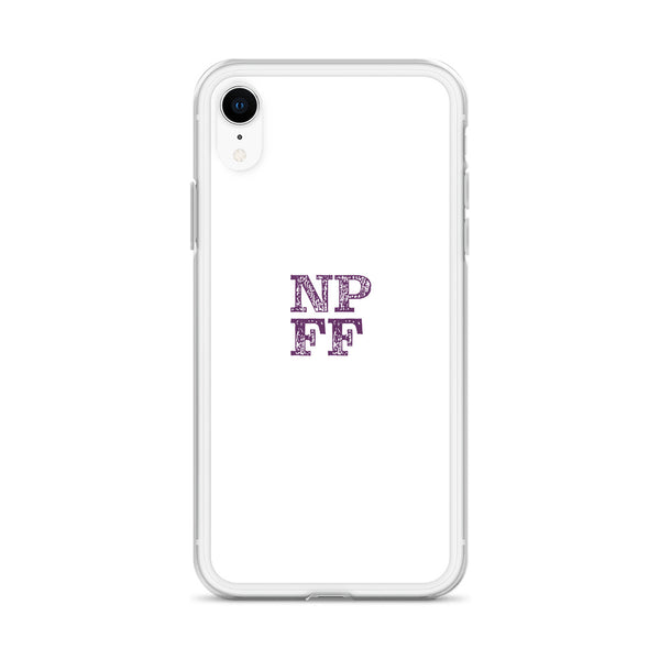 White iPhone Case with purple NPFF logo