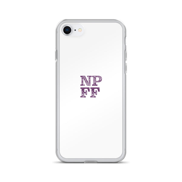 White iPhone Case with purple NPFF logo