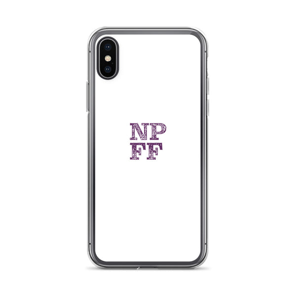 White iPhone Case with purple NPFF logo