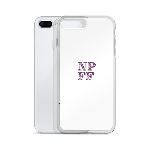 White iPhone Case with purple NPFF logo