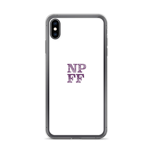 White iPhone Case with purple NPFF logo