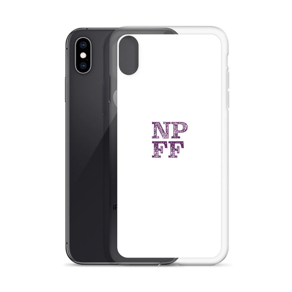 White iPhone Case with purple NPFF logo