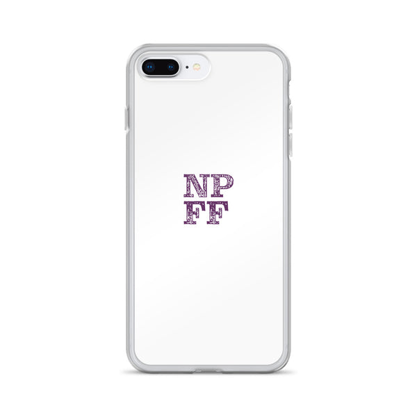 White iPhone Case with purple NPFF logo